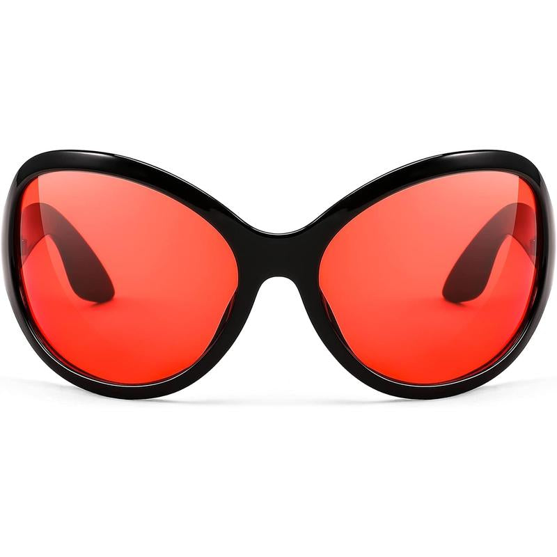 FEISEDY Women's Oversized Classic Oval Wraparound Sunglasses with Large Frame - Model B2391