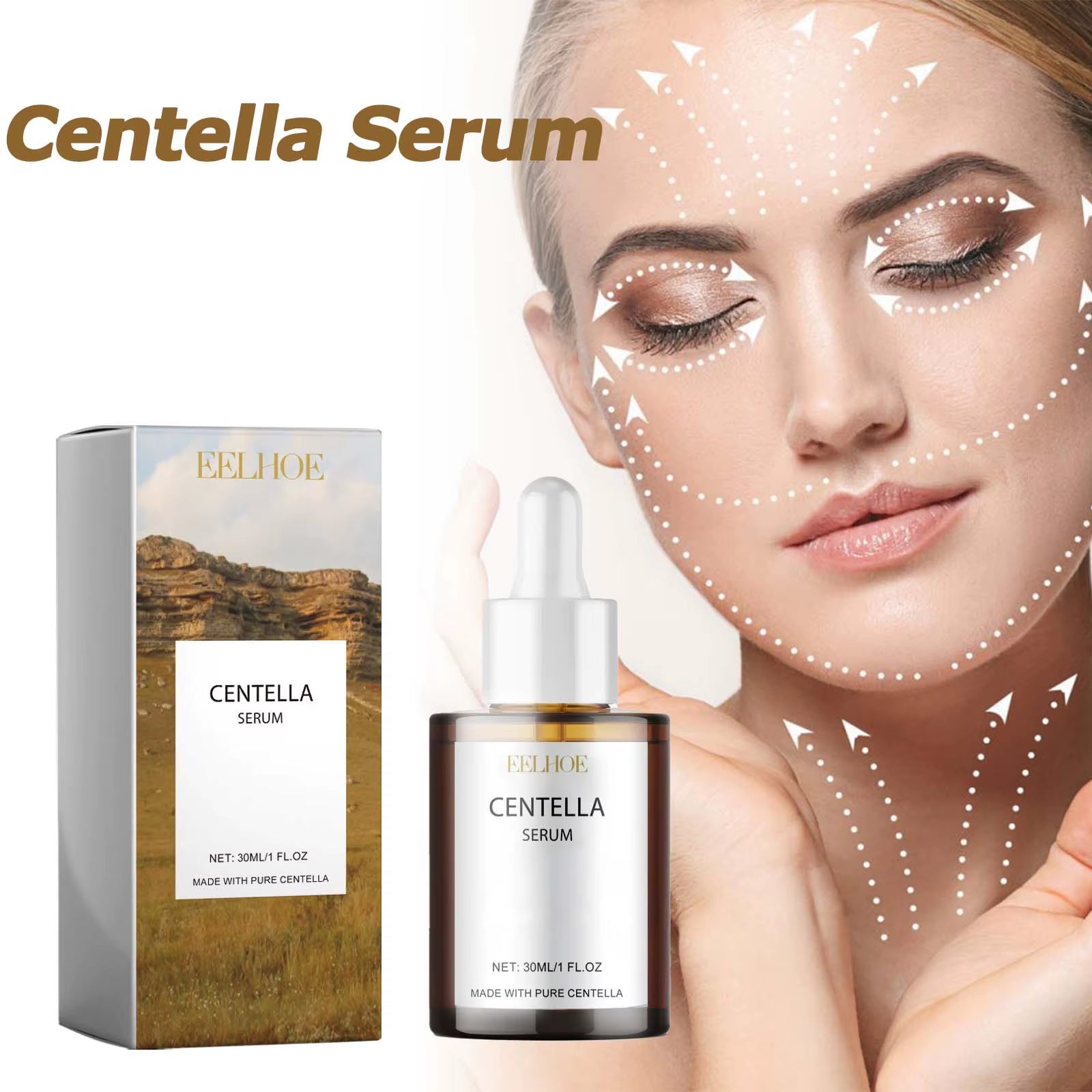 Centella Serum Nourish Improvement Dry Skin Smoothing Tightening Brightening Moisturizing Hyaluronic Acid Face Essence Skin Care