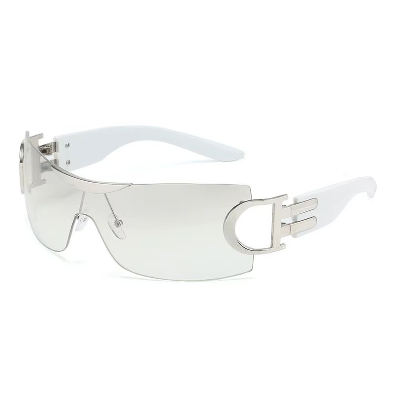 Oversize Sports Men'S Cycling Sun Glasses Punk One Piece Goggle Women 2000'S Brand Designer Sun Glasses Y2K Sunglasses