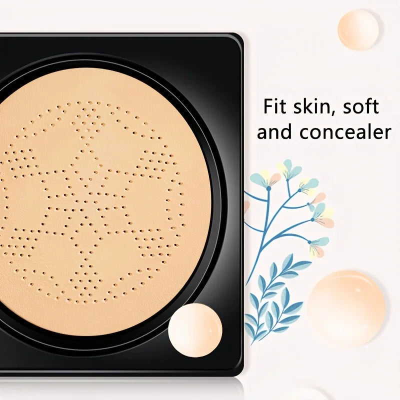 Mushroom Infused Air Cushion BB Cream - Nourishing Concealer and Moisturizing Foundation Fluid