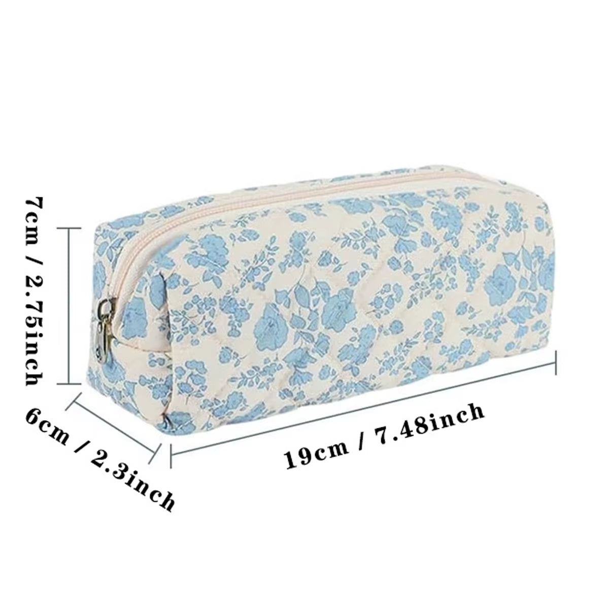 1/3 Pcs Cute Quilted Cotton Makeup Bag Women Zipper Cosmetic Organizer Female Cloth Shape Portable Toiletry Case for Girl