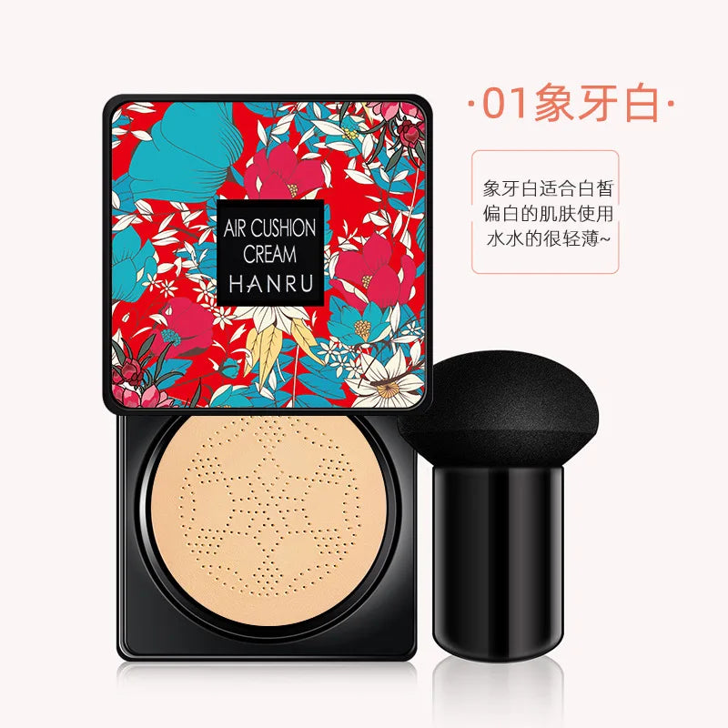 Mushroom Infused Air Cushion BB Cream - Nourishing Concealer and Moisturizing Foundation Fluid