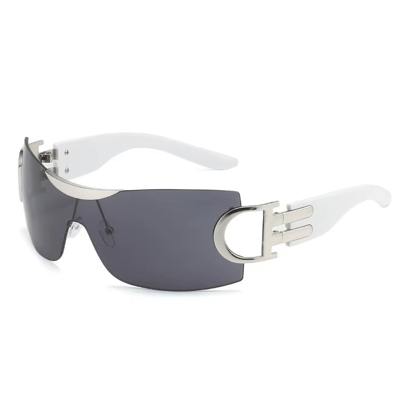 Oversize Sports Men'S Cycling Sun Glasses Punk One Piece Goggle Women 2000'S Brand Designer Sun Glasses Y2K Sunglasses