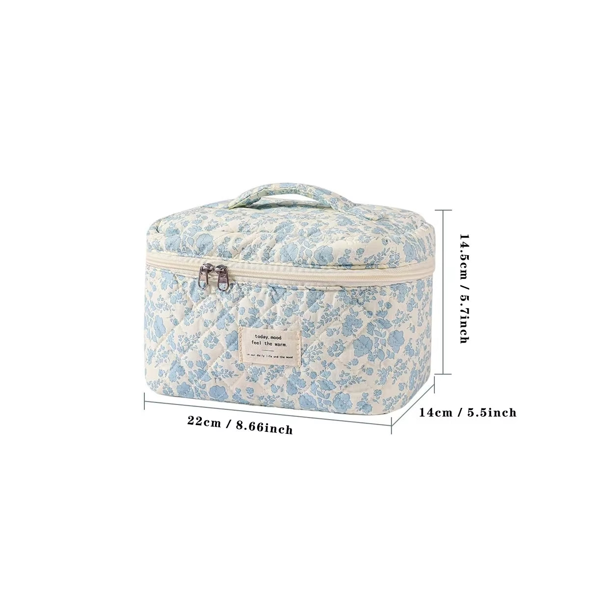 1/3 Pcs Cute Quilted Cotton Makeup Bag Women Zipper Cosmetic Organizer Female Cloth Shape Portable Toiletry Case for Girl