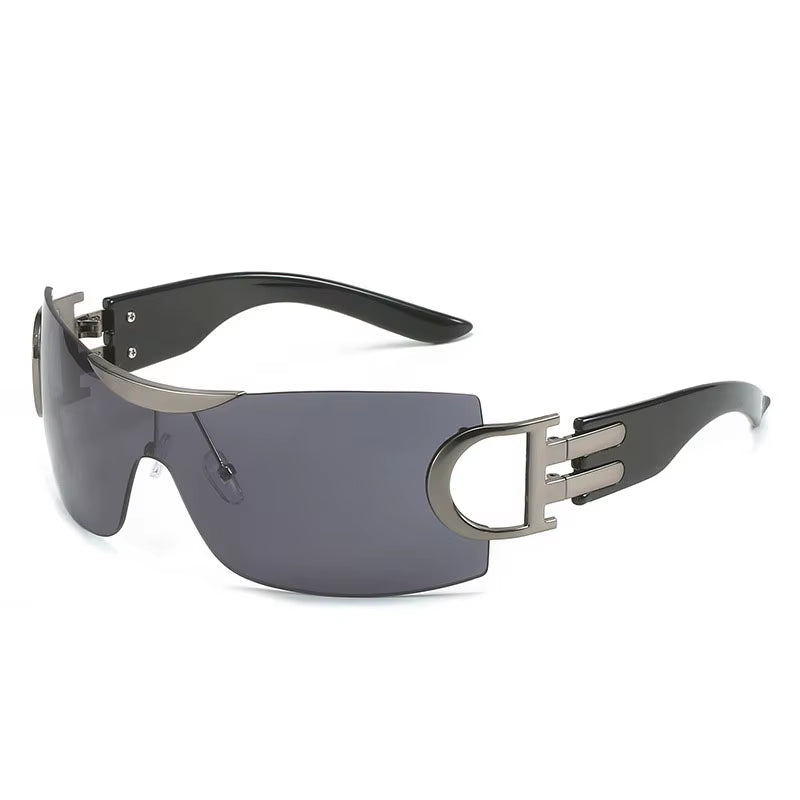 Oversize Sports Men'S Cycling Sun Glasses Punk One Piece Goggle Women 2000'S Brand Designer Sun Glasses Y2K Sunglasses