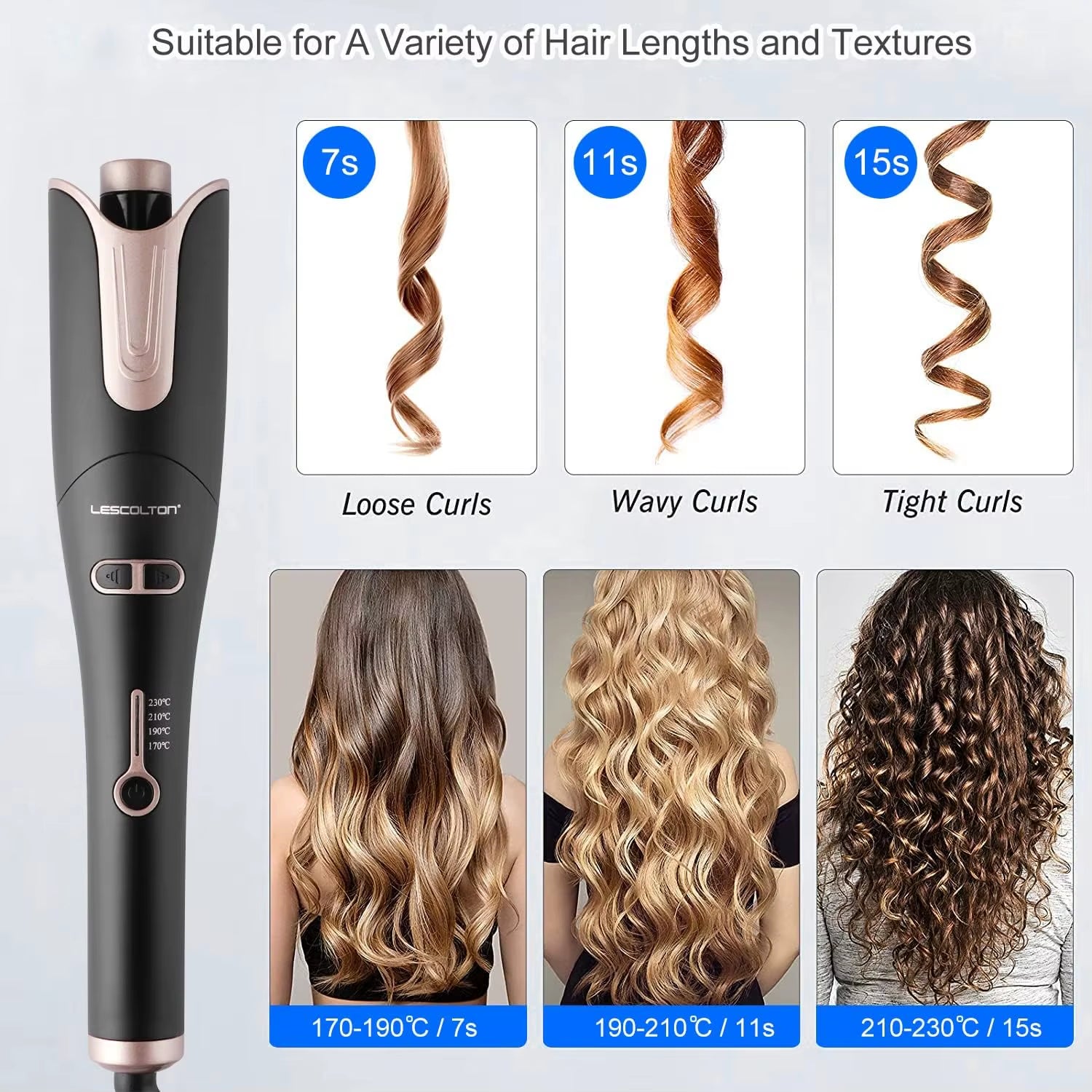 Automatic Curling Iron Innovative Large Curl Professional Hair Curler Automatic Curling Hair Styling Tool for All Ages