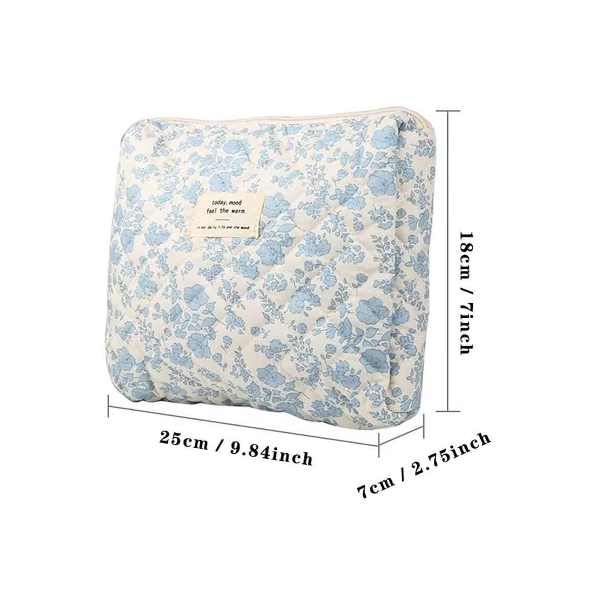 1/3 Pcs Cute Quilted Cotton Makeup Bag Women Zipper Cosmetic Organizer Female Cloth Shape Portable Toiletry Case for Girl