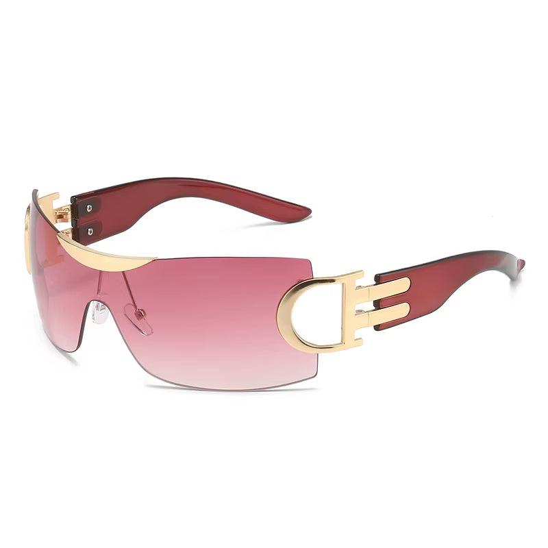 Oversize Sports Men'S Cycling Sun Glasses Punk One Piece Goggle Women 2000'S Brand Designer Sun Glasses Y2K Sunglasses