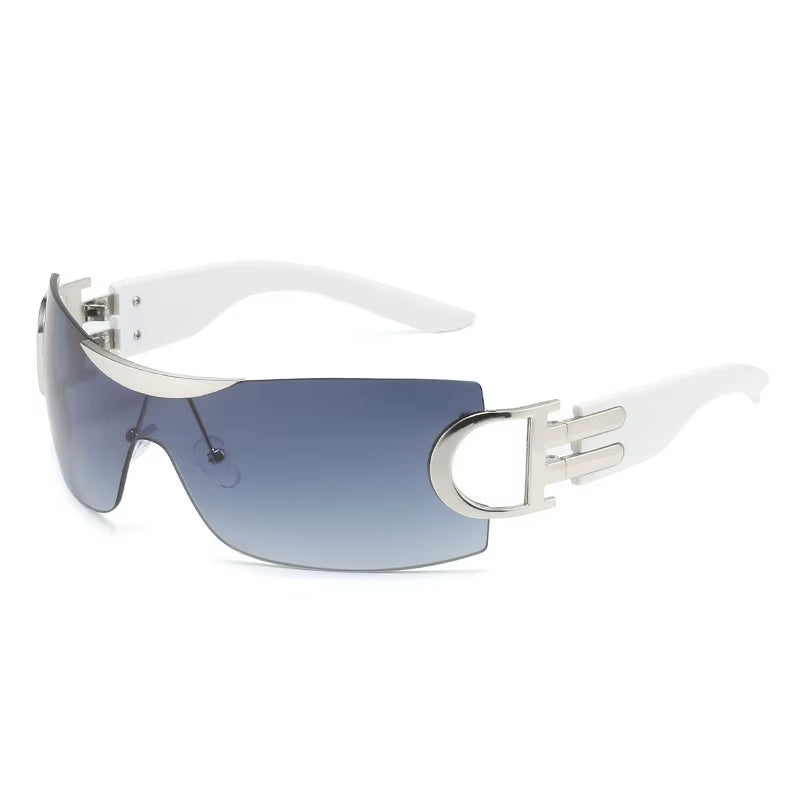 Oversize Sports Men'S Cycling Sun Glasses Punk One Piece Goggle Women 2000'S Brand Designer Sun Glasses Y2K Sunglasses