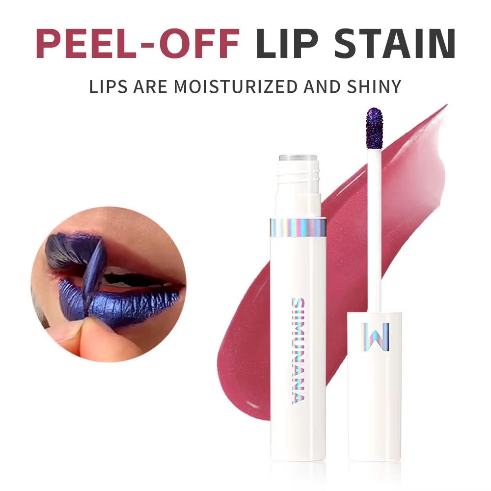 Long-Lasting Waterproof Lip Stain Tint - Korean Peel-Off Tattoo Lipsticks in Pink and Red Shades