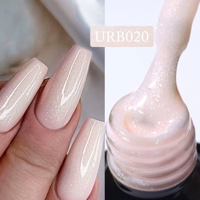 UR SUGAR 7ML Fiber Rubber Base Gel for Broken Nail Repaired Fiberglass Clear Quick Building UV Construction Gel Soak off Varnish