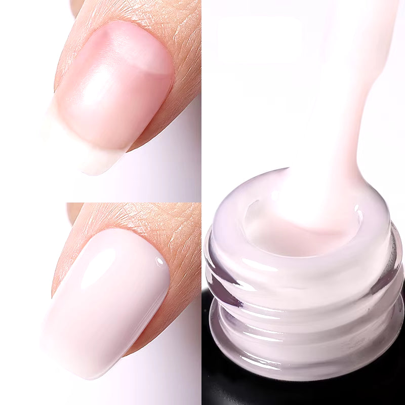 BORN PRETTY Milky Pink Rubber Base Gel Nail Polish Glitter 15Ml Semi-Permanent Varnish Soak off Self Leveling UV LED Gel
