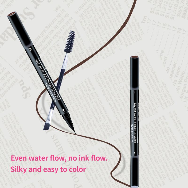 Dual-Ended Eyebrow Pencil - Long-Lasting Dark Brown Color for Natural-Looking Hair Brows Makeup Waterproof
