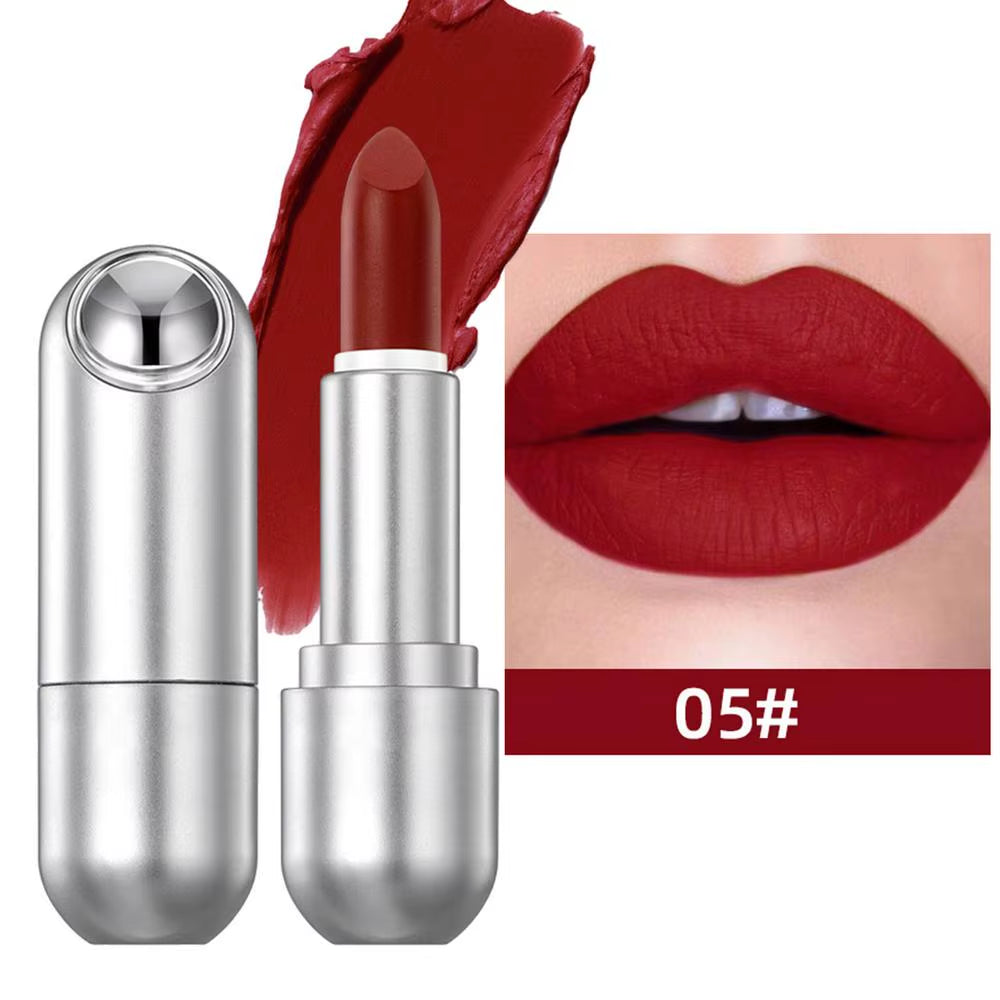 Matte Lipstick Red Lipstick Smudge-Proof High Pigment Lip Stick Velvet Nude Lipstick Pencil Sexy Red Brown Pigments Lips Makeup