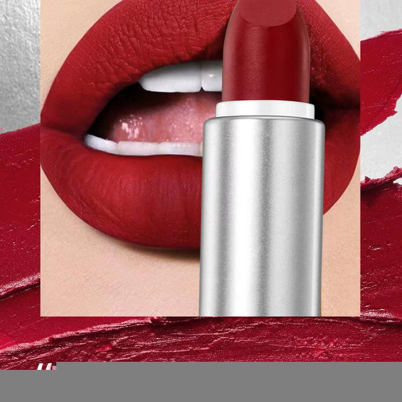 Matte Lipstick Red Lipstick Smudge-Proof High Pigment Lip Stick Velvet Nude Lipstick Pencil Sexy Red Brown Pigments Lips Makeup