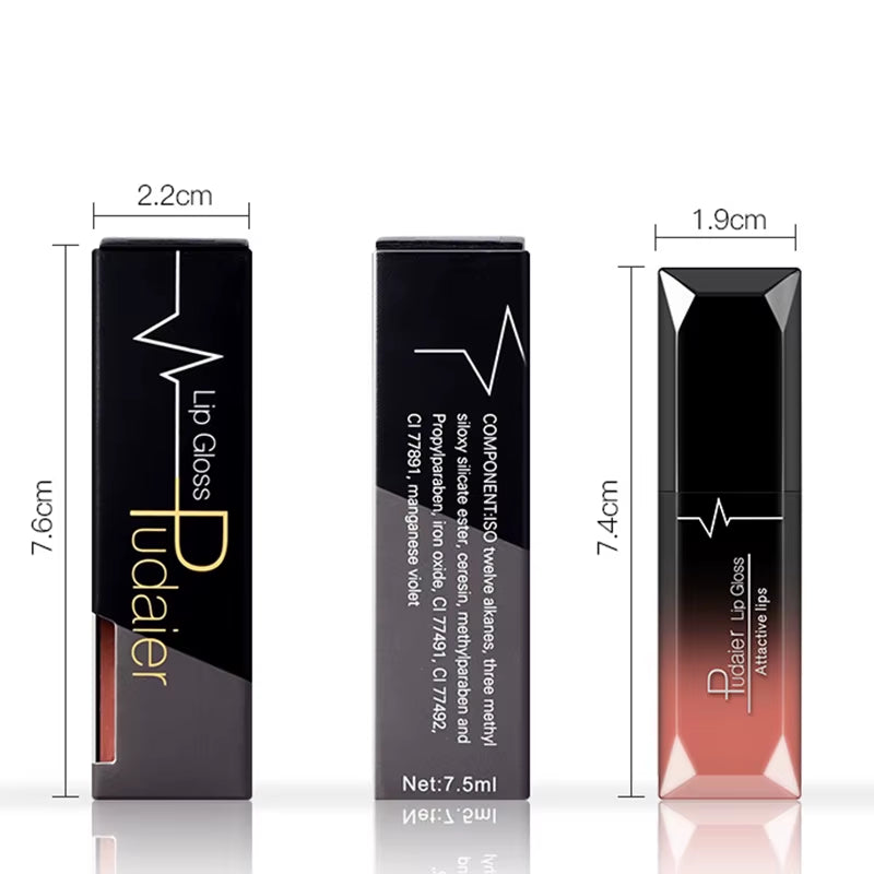 Pudaier 21 Color Lip Gloss Waterproof Matte Liquid Lipstick Moisturizing Lip Gloss Lip Makeup Beauty Cosmetics