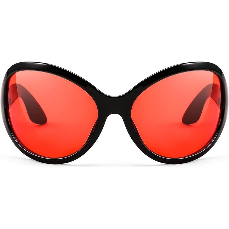 FEISEDY Women's Oversized Classic Oval Wraparound Sunglasses with Large Frame - Model B2391