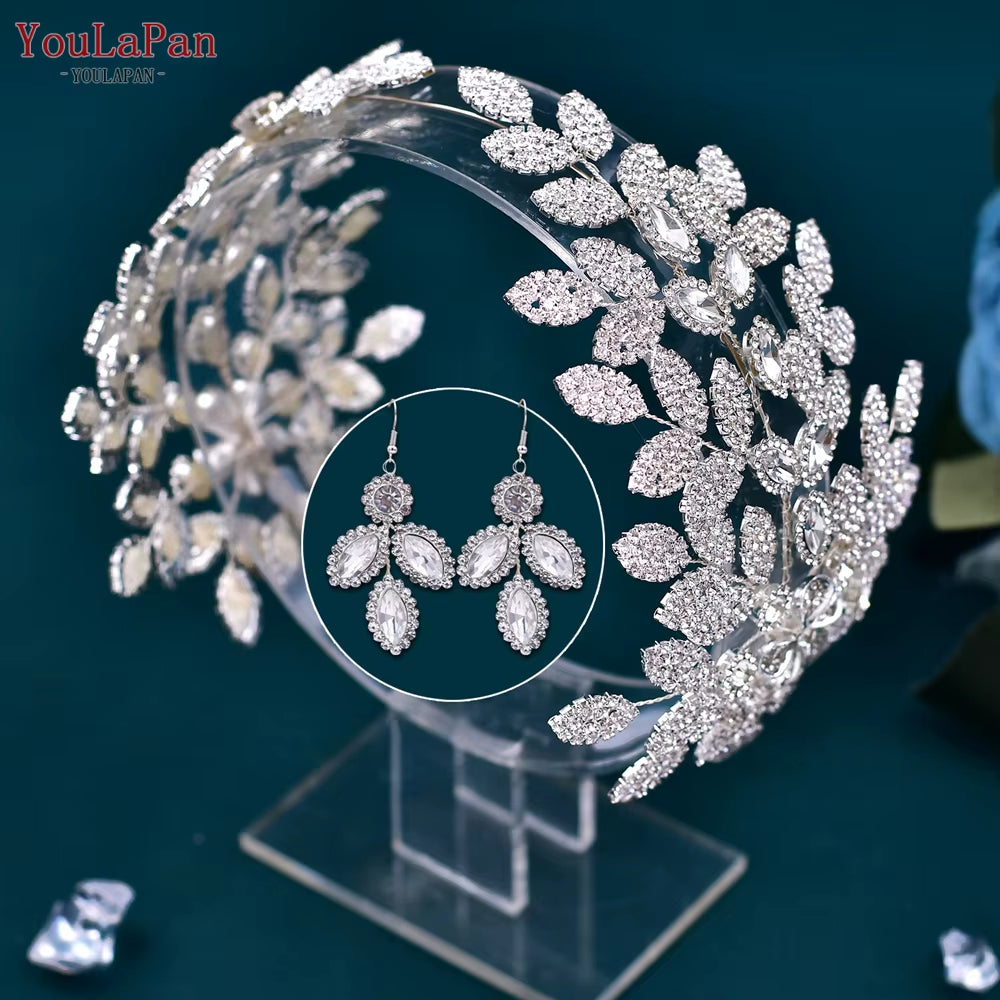 HP518 Bridal Headband Wedding Hair Accessories Alloy Leaf Headpiece Woman Pageant Jewelry Bride Headdress Hair Ornament