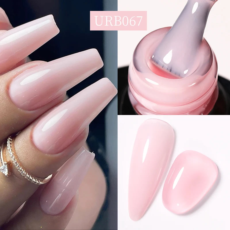 UR SUGAR 7ML Fiber Rubber Base Gel for Broken Nail Repaired Fiberglass Clear Quick Building UV Construction Gel Soak off Varnish