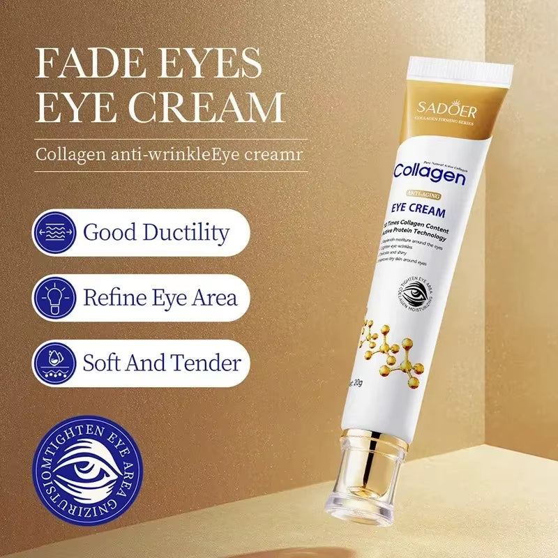 SADOER Collagen Eye Cream Skincare anti Dark Circles Eye Bags Firming Moisturizing Skincare Eyes Cream Skin Care for Eyes