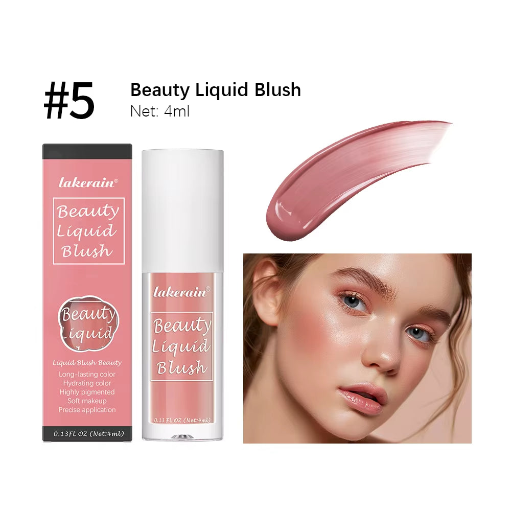 Beauty Liquid Blush Velvet Matte Blusher Face Pigment Lasting Waterproof Natural Cream Cheek Tint Orange Peach Maquiagem 4Ml