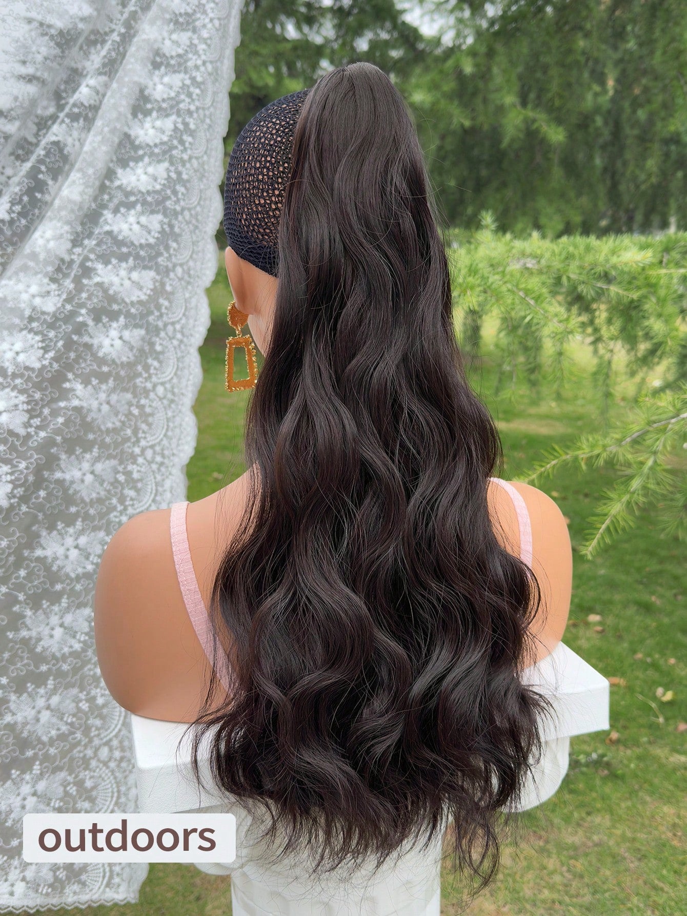 Claw Ponytail Extension Hair Accessories 18-20 Inch Long Natural Wave Heat Resistant Fiber Synthetic Ponytail Hairpiece for Women Daily Used Black Brown