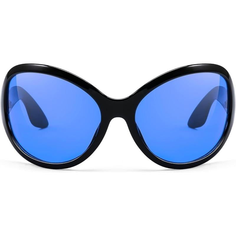 FEISEDY Women's Oversized Classic Oval Wraparound Sunglasses with Large Frame - Model B2391