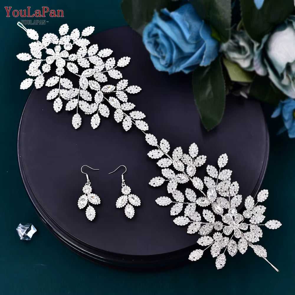 HP518 Bridal Headband Wedding Hair Accessories Alloy Leaf Headpiece Woman Pageant Jewelry Bride Headdress Hair Ornament