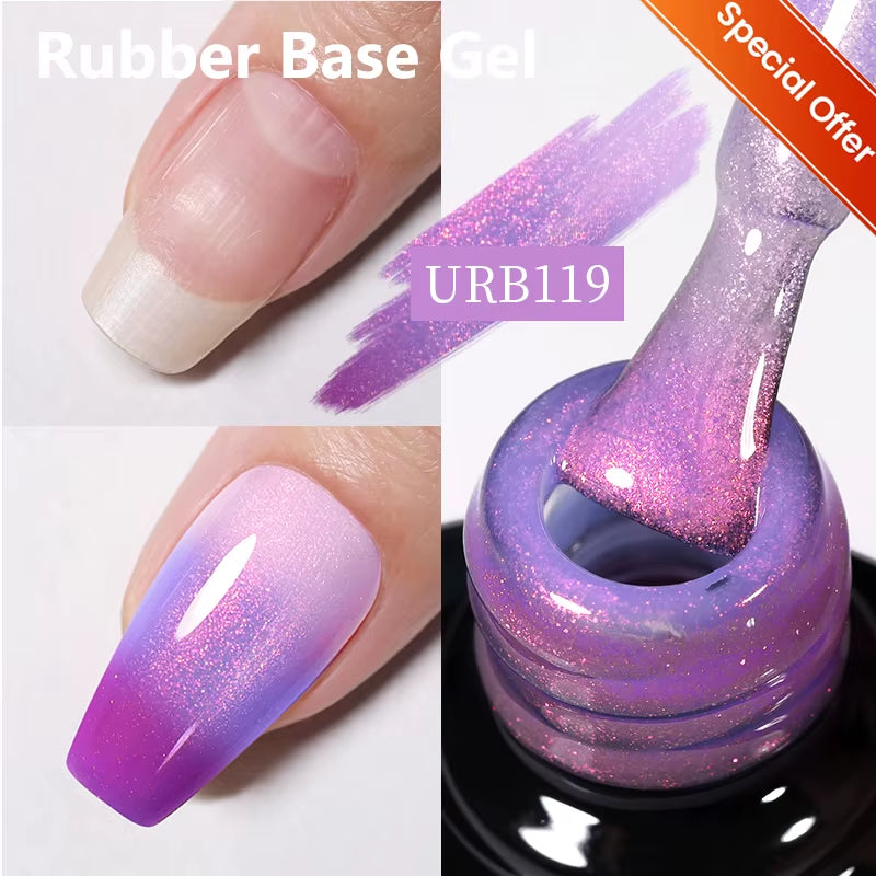 UR SUGAR 7ML Fiber Rubber Base Gel for Broken Nail Repaired Fiberglass Clear Quick Building UV Construction Gel Soak off Varnish