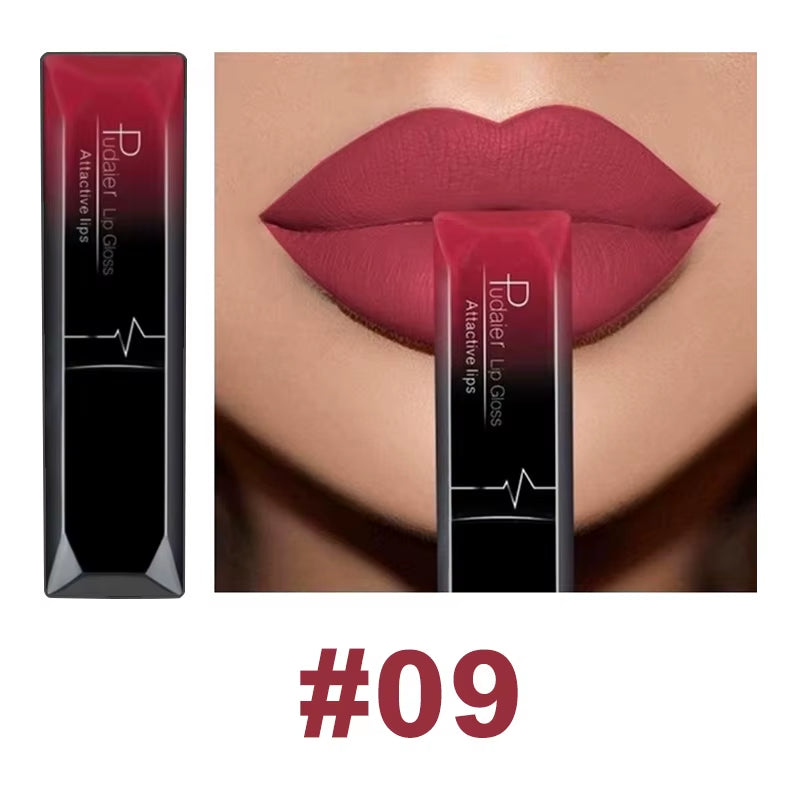 Pudaier 21 Color Lip Gloss Waterproof Matte Liquid Lipstick Moisturizing Lip Gloss Lip Makeup Beauty Cosmetics