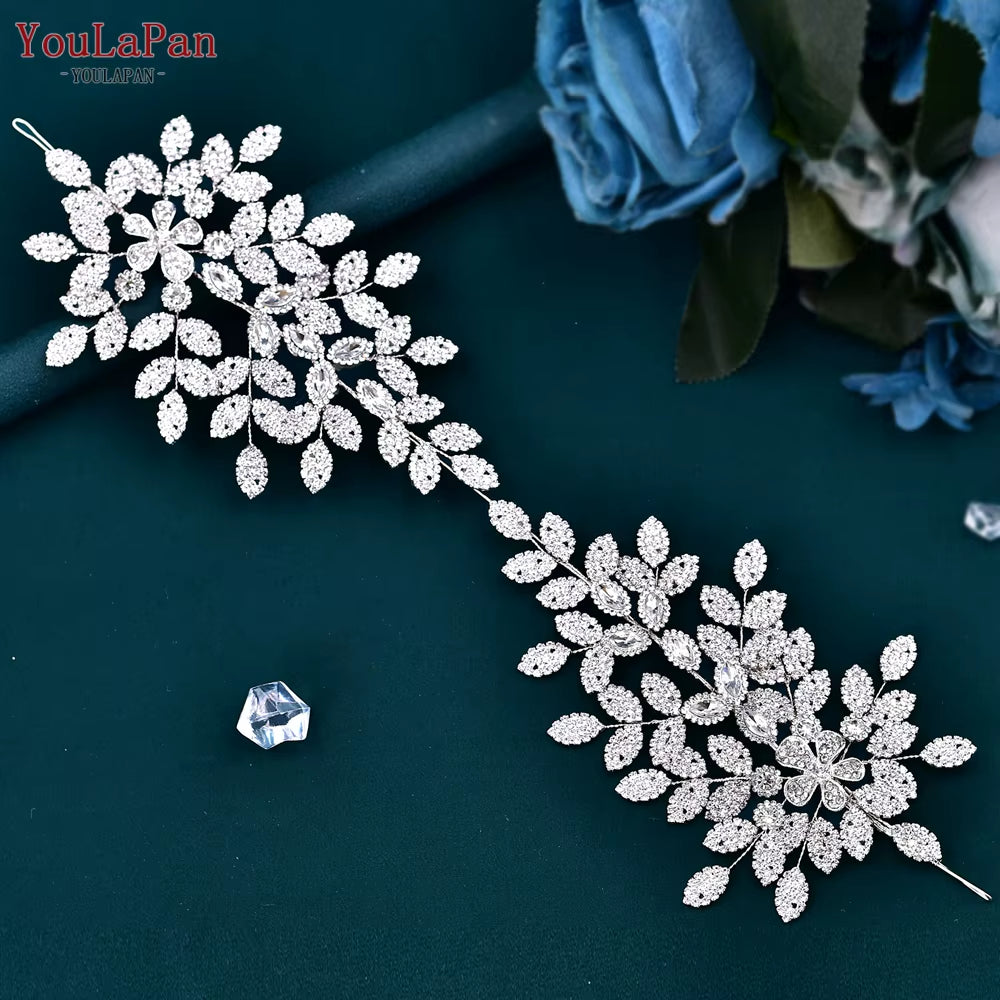 HP518 Bridal Headband Wedding Hair Accessories Alloy Leaf Headpiece Woman Pageant Jewelry Bride Headdress Hair Ornament