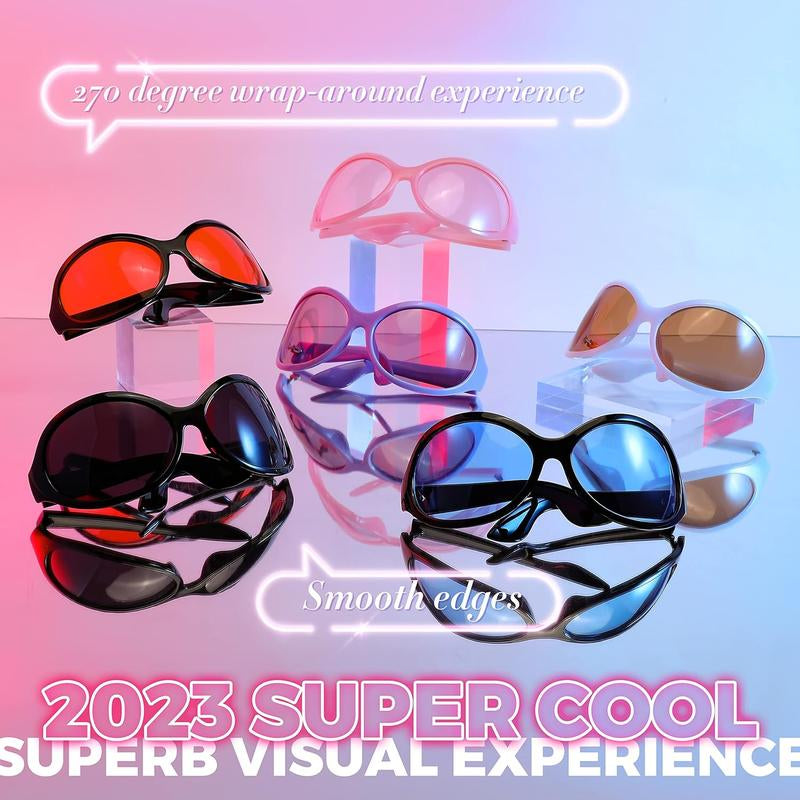 FEISEDY Women's Oversized Classic Oval Wraparound Sunglasses with Large Frame - Model B2391