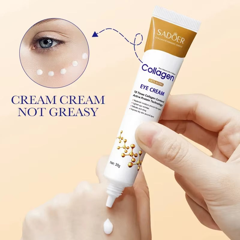 SADOER Collagen Eye Cream Skincare anti Dark Circles Eye Bags Firming Moisturizing Skincare Eyes Cream Skin Care for Eyes