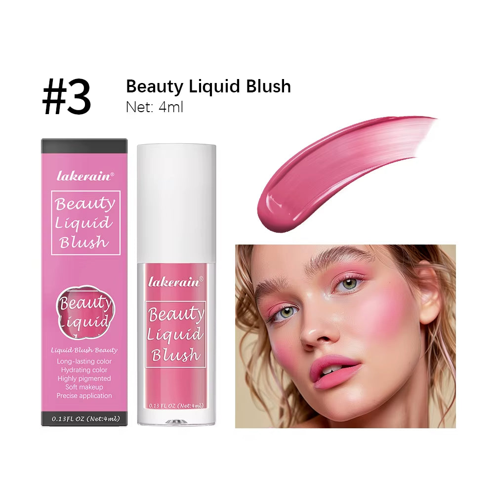 Beauty Liquid Blush Velvet Matte Blusher Face Pigment Lasting Waterproof Natural Cream Cheek Tint Orange Peach Maquiagem 4Ml