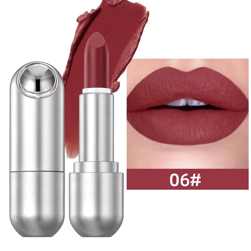 Matte Lipstick Red Lipstick Smudge-Proof High Pigment Lip Stick Velvet Nude Lipstick Pencil Sexy Red Brown Pigments Lips Makeup