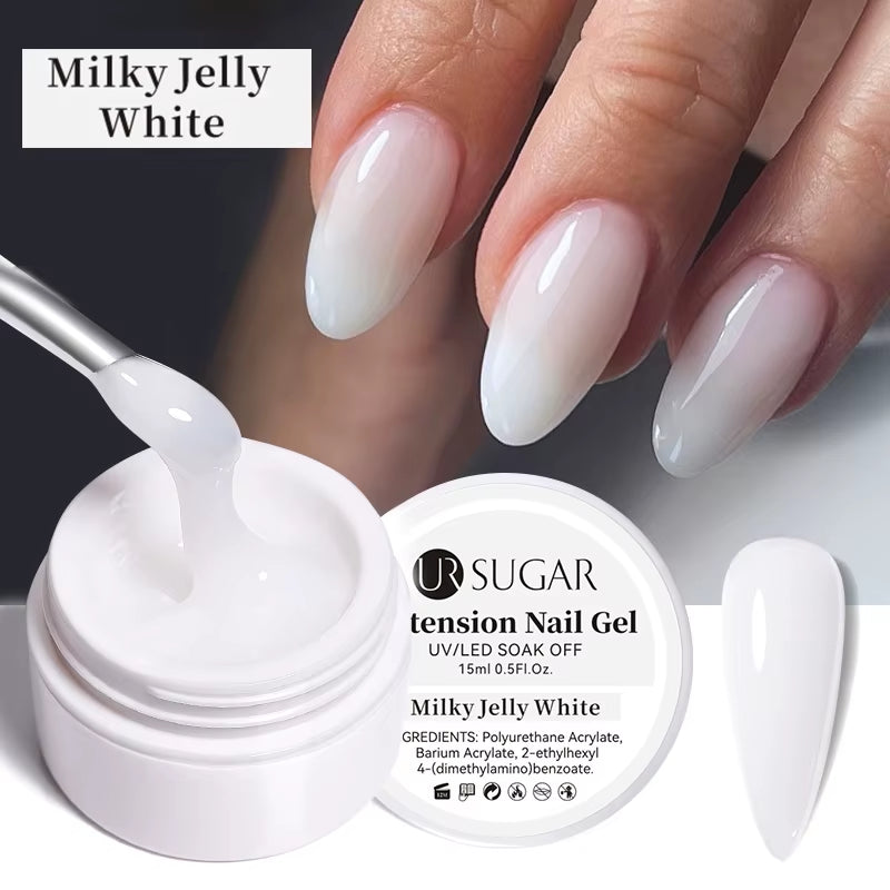 UR SUGAR 15Ml Extension Nail Gel Polish Nails Finger Form Clear Nude Pink Nail Art Camouflage Hard Gel Acrylic Nail Manicur