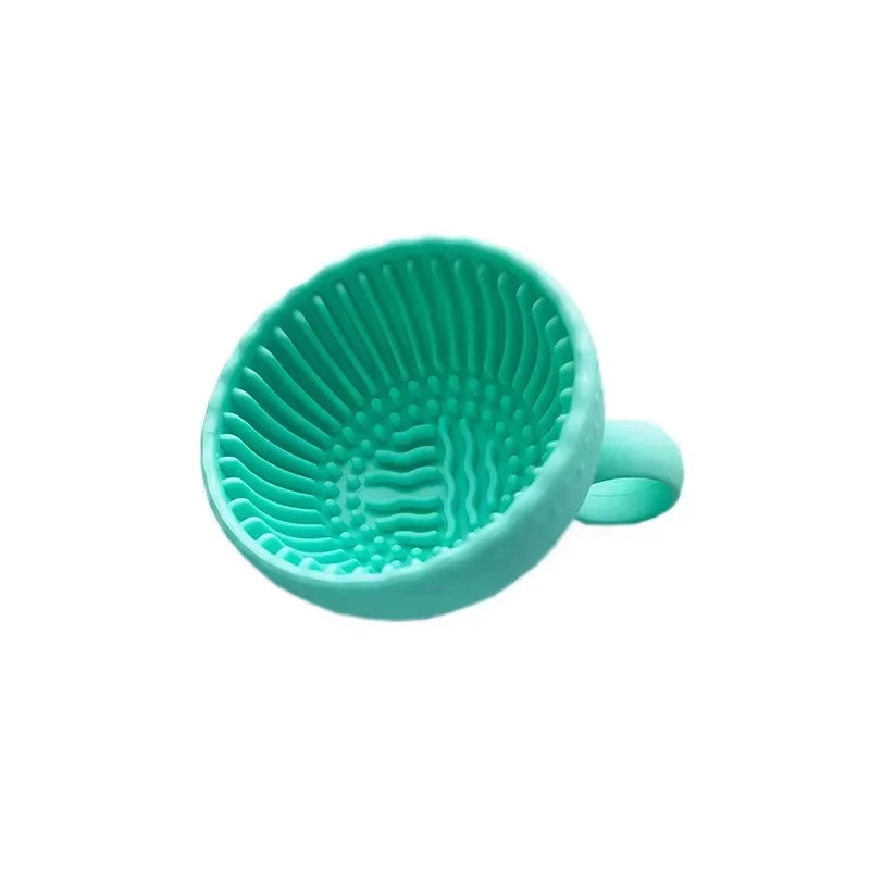 Makeup Brush Cleaner Folding Powder Puff Cleaning Bowl Cosmetic Eyeshadow Brush Clean Mat Cleaning Tool Silicone Scrubber Box