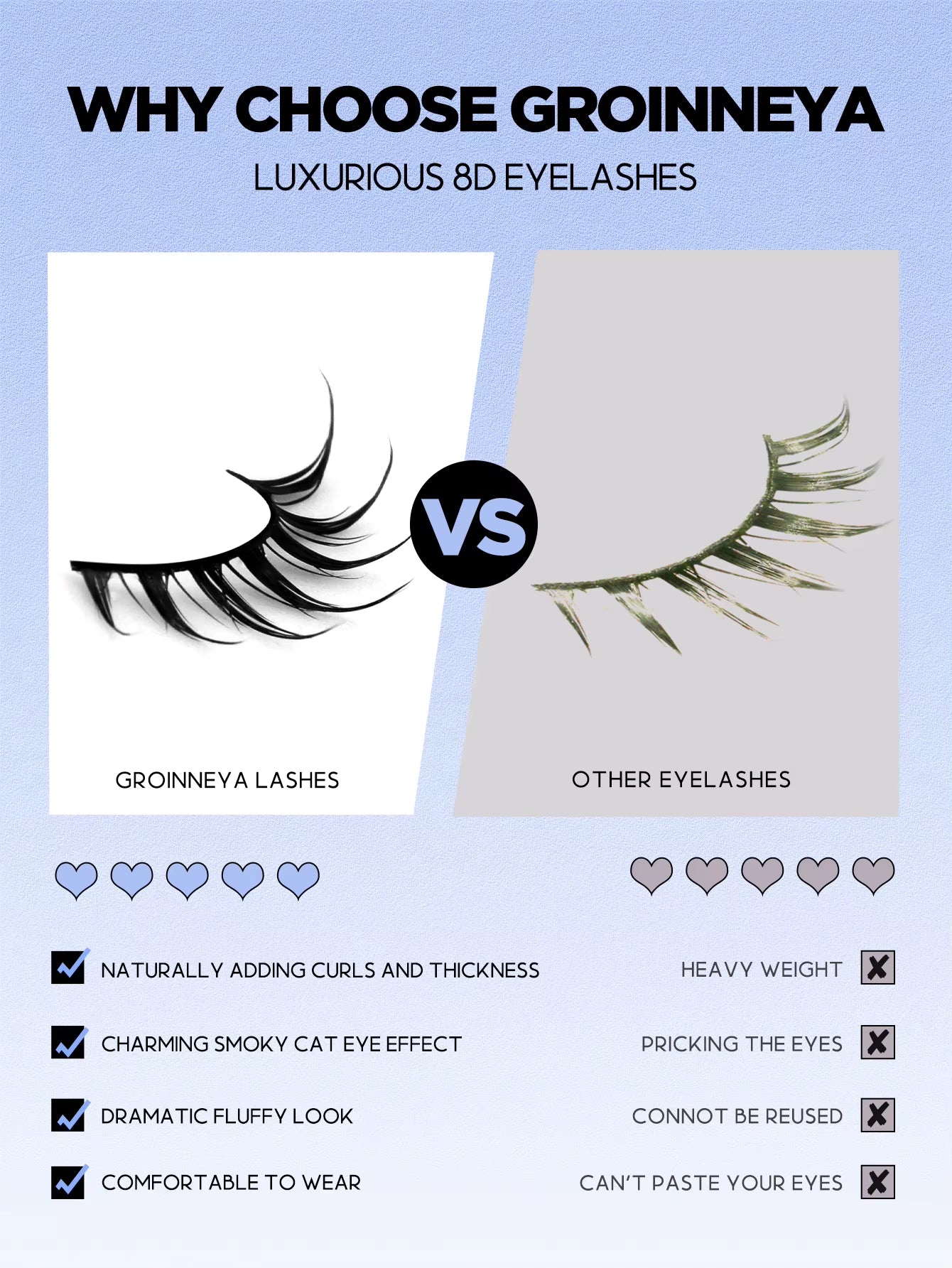 Manga Lashes Cat Eye Lashes 3D Natural False Lashes Fluffy Soft Cross Wispy Natural Eyelash Extension Makeup