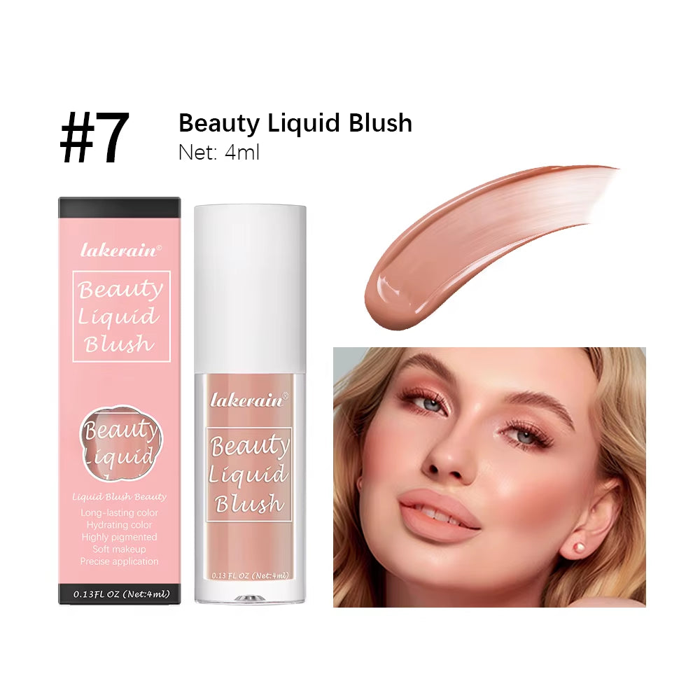 Beauty Liquid Blush Velvet Matte Blusher Face Pigment Lasting Waterproof Natural Cream Cheek Tint Orange Peach Maquiagem 4Ml