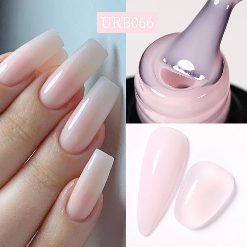 UR SUGAR 7ML Fiber Rubber Base Gel for Broken Nail Repaired Fiberglass Clear Quick Building UV Construction Gel Soak off Varnish