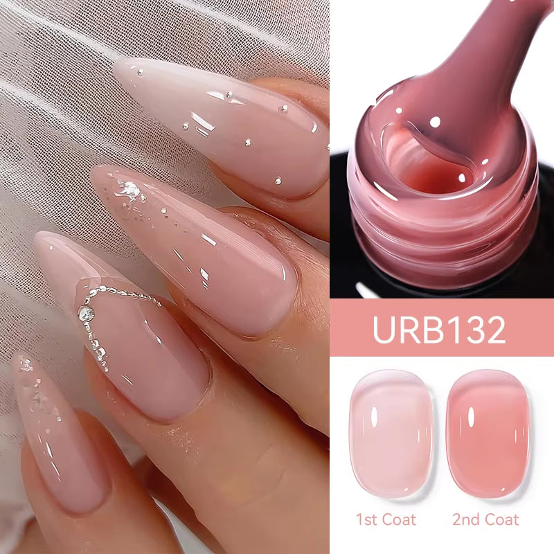 UR SUGAR 7ML Fiber Rubber Base Gel for Broken Nail Repaired Fiberglass Clear Quick Building UV Construction Gel Soak off Varnish