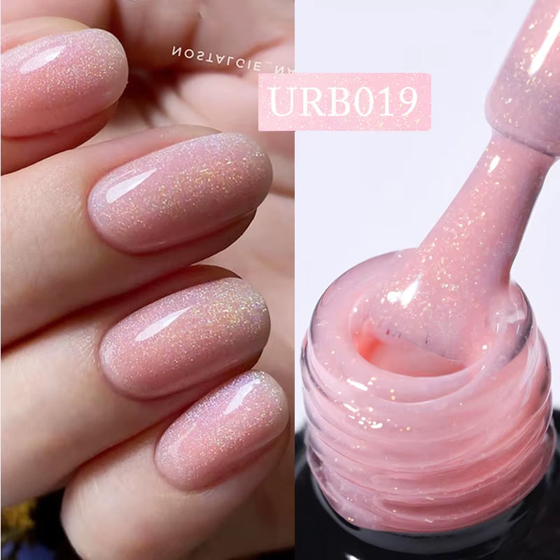 UR SUGAR 7ML Fiber Rubber Base Gel for Broken Nail Repaired Fiberglass Clear Quick Building UV Construction Gel Soak off Varnish