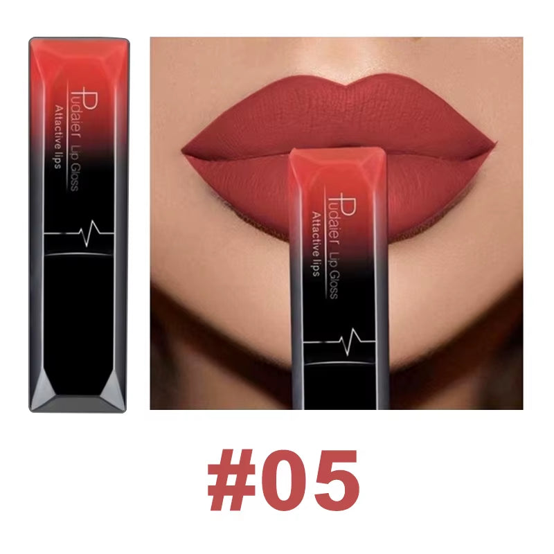 Pudaier 21 Color Lip Gloss Waterproof Matte Liquid Lipstick Moisturizing Lip Gloss Lip Makeup Beauty Cosmetics