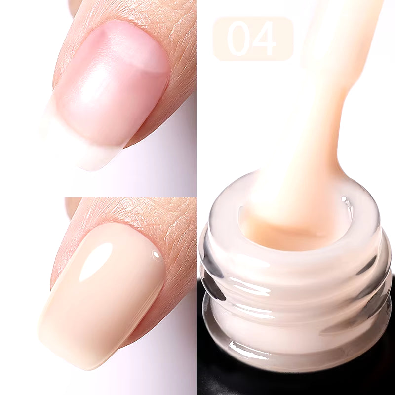 BORN PRETTY Milky Pink Rubber Base Gel Nail Polish Glitter 15Ml Semi-Permanent Varnish Soak off Self Leveling UV LED Gel