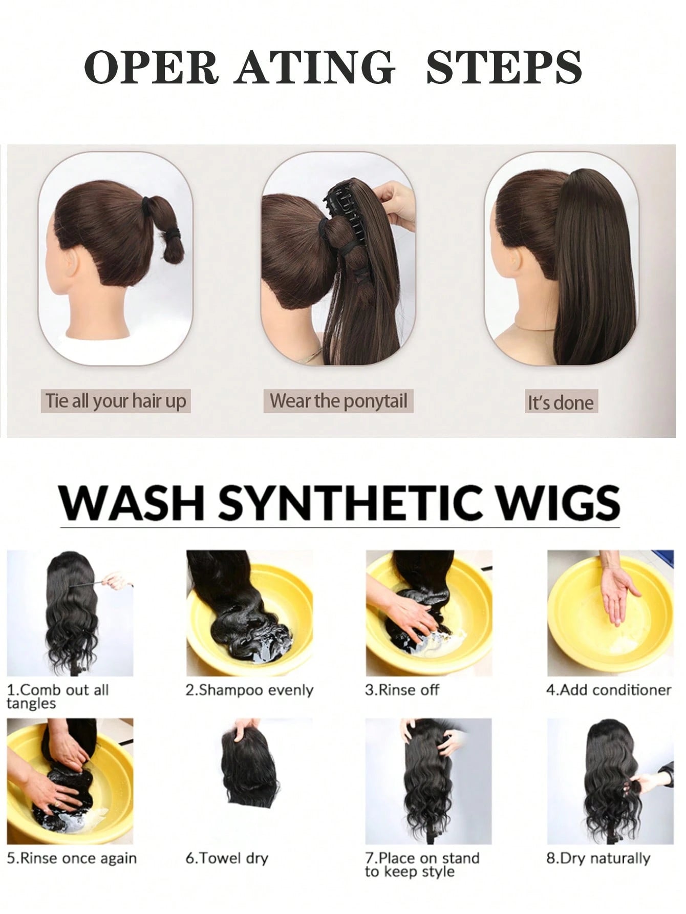 Claw Ponytail Extension Hair Short Wavy Bouncy Curls Multi Color 12-14 Inch Heat Resistant