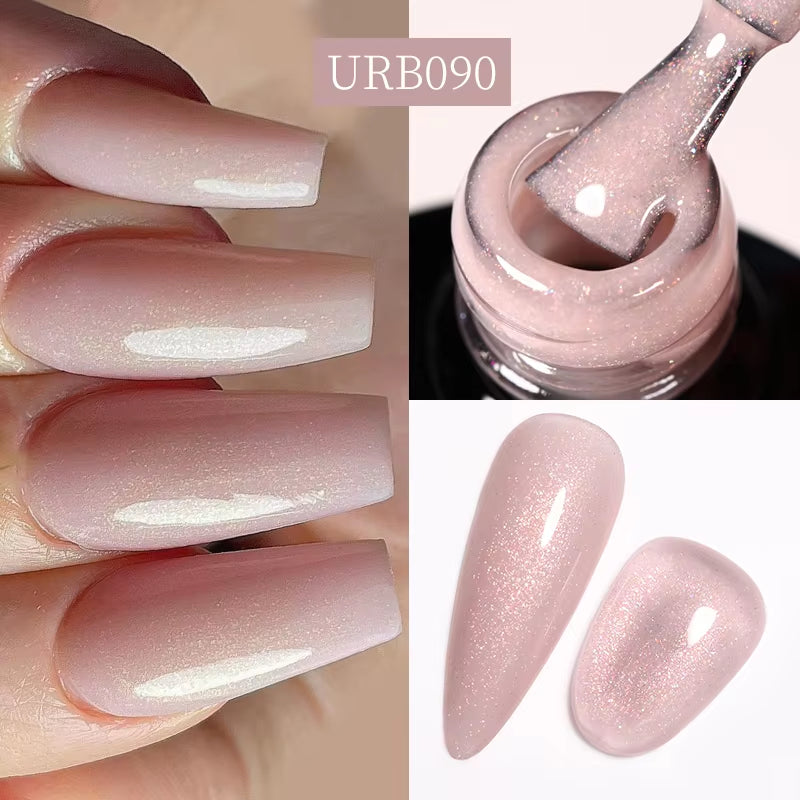 UR SUGAR 7ML Fiber Rubber Base Gel for Broken Nail Repaired Fiberglass Clear Quick Building UV Construction Gel Soak off Varnish