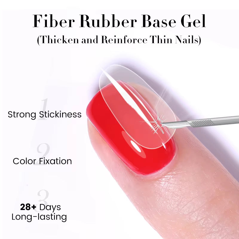 UR SUGAR 7ML Fiber Rubber Base Gel for Broken Nail Repaired Fiberglass Clear Quick Building UV Construction Gel Soak off Varnish