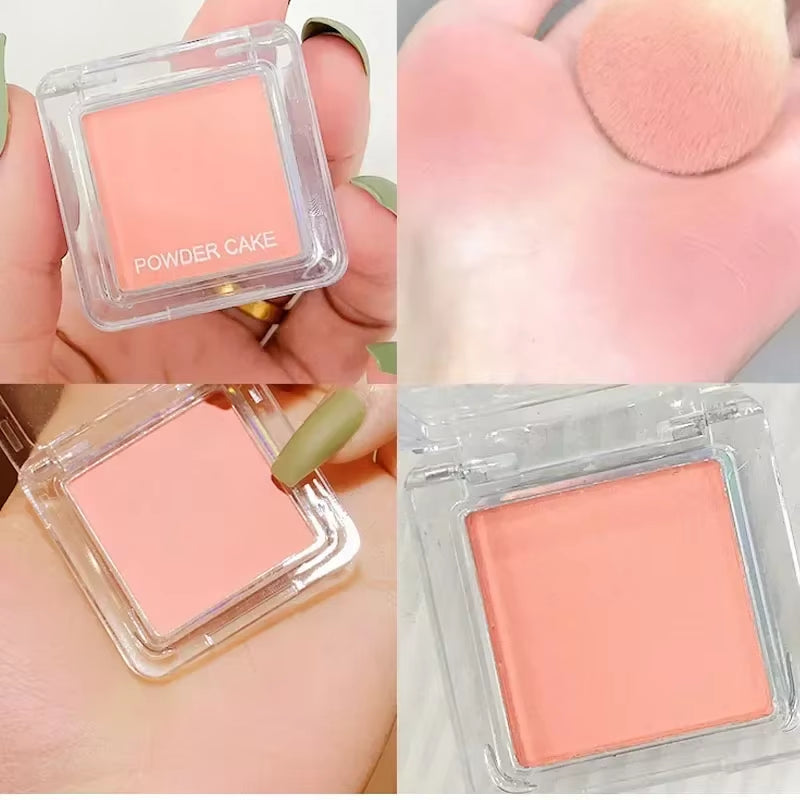 Face Blusher Matte Natural Cheek Tint Brighten Face Waterproof Face Contouring Cosmetics Blush Powder Soft Female Makeup 1Pcs