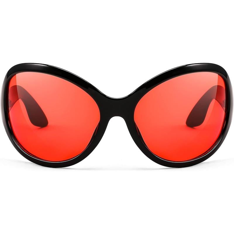 FEISEDY Women's Oversized Classic Oval Wraparound Sunglasses with Large Frame - Model B2391