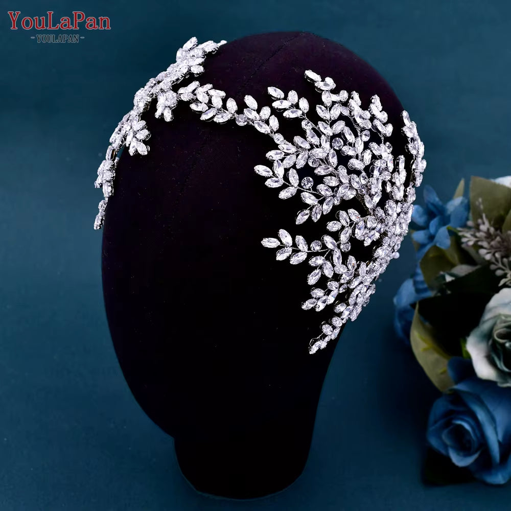 HP518 Bridal Headband Wedding Hair Accessories Alloy Leaf Headpiece Woman Pageant Jewelry Bride Headdress Hair Ornament